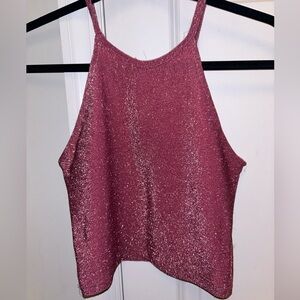 Pink glittery halter top #glittertop #partyvibes